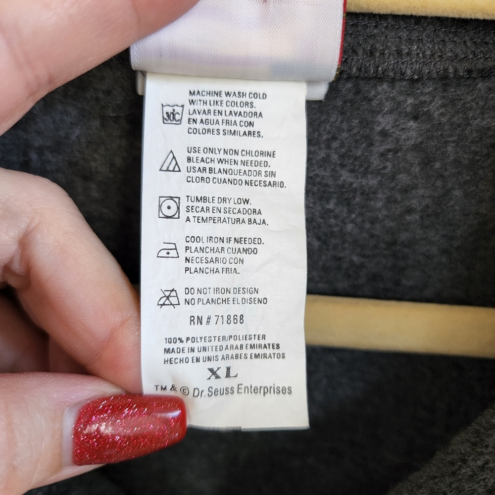 Dr. Seuss Gray 1/4 Zip Pullover, Sz XL - Picture 5 of 9